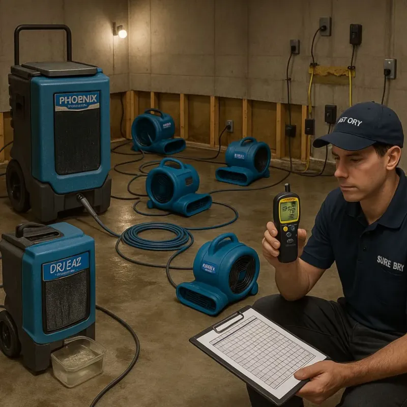Structural Drying and Dehumidification process in Yorklyn, PA